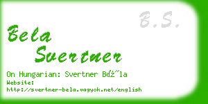 bela svertner business card